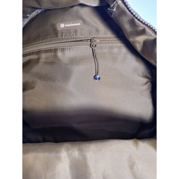 Lululemon All City Pack Backpack Brown Black Striped Nylon Bag Logo Adjustable S - Picture 6 of 8